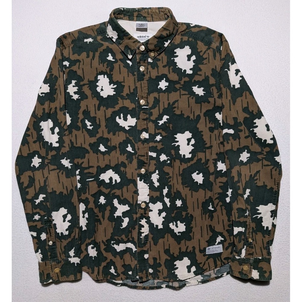 Adidas Originals Camo Corduroy Shirt Mens Medium Sample Button Up